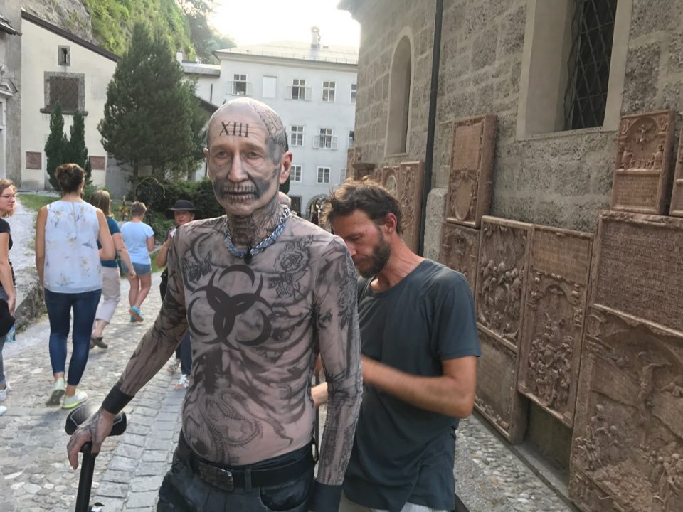 Dreharbeiten mit dem Tod